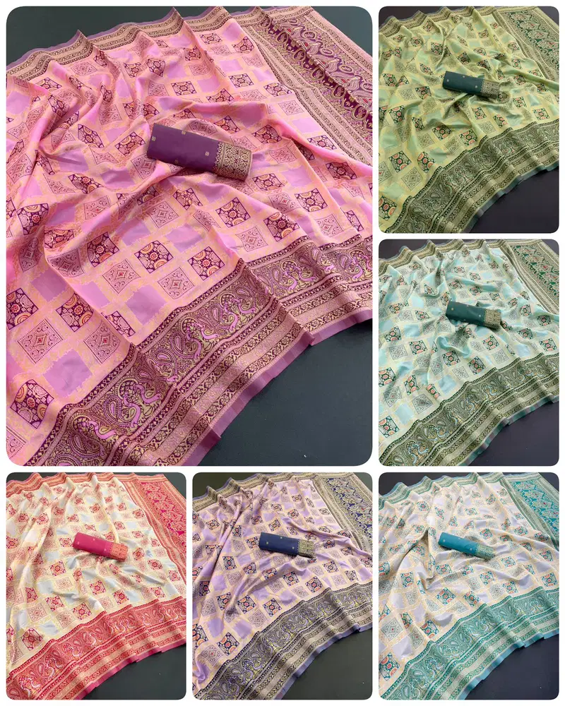 Dola Look By Aab Art Silk Jacquard Border Saree Suppliers In India